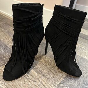 Charlotte Ruth black moccasin stilettos